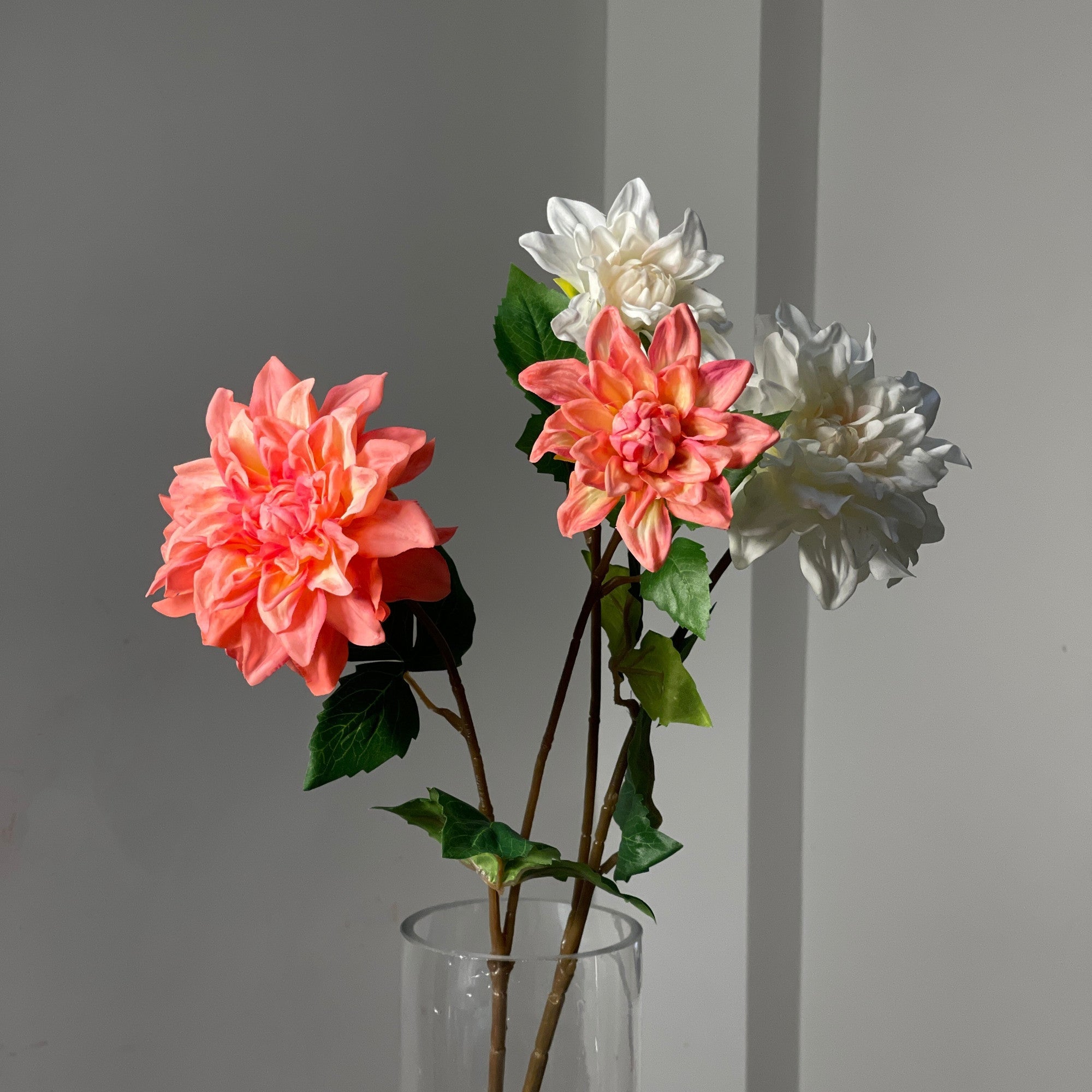 Bulk 23.6" Real Touch Dahlia Stems with 2 Flower Heads Wholesale