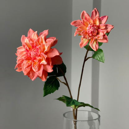 Bulk 23.6" Real Touch Dahlia Stems with 2 Flower Heads Wholesale