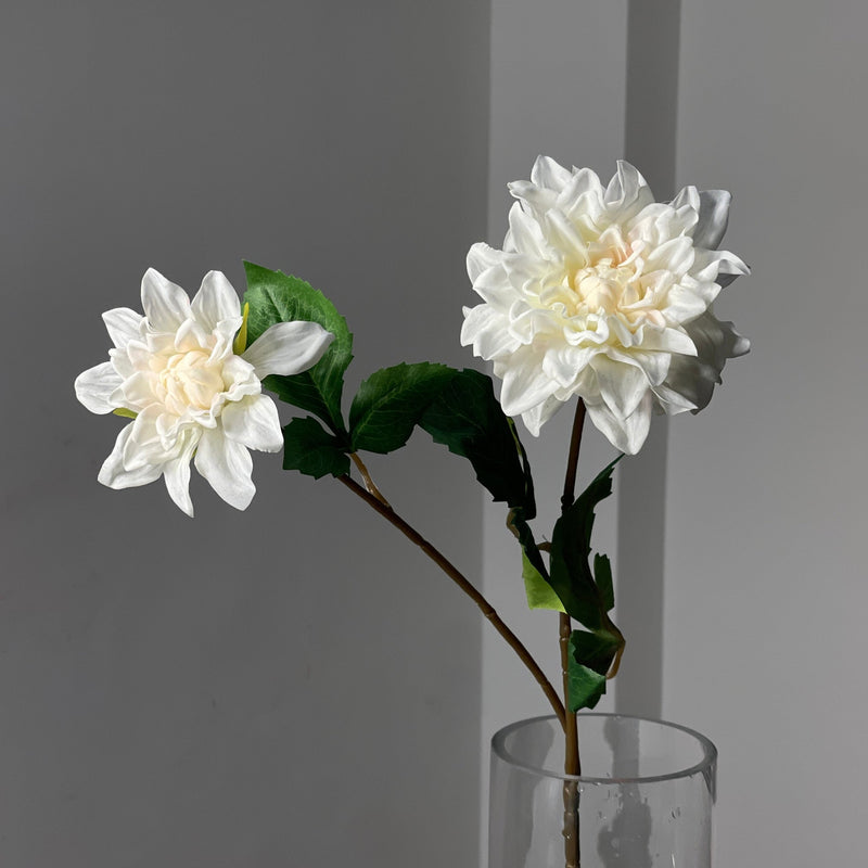 23.6 Inch Real Touch Dahlia Stems with 2 Flower Heads, Bulk Artificial Flowers