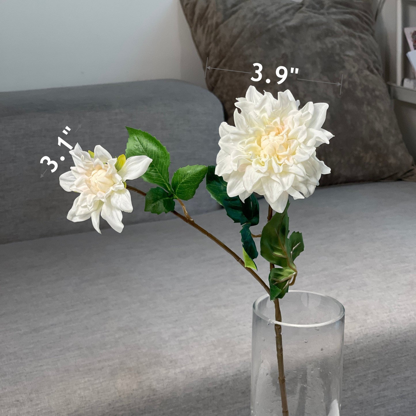 Bulk 23.6" Real Touch Dahlia Stems with 2 Flower Heads Wholesale