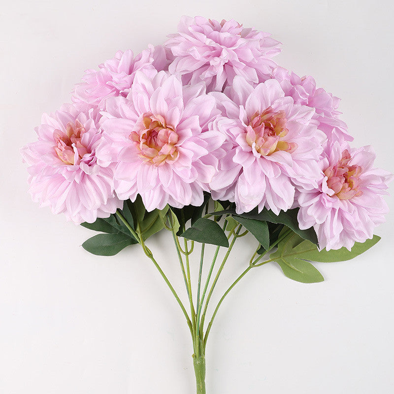 18.8 Inch Artificial Silk Dahlia Bush Bouquet – Bulk Wholesale Flowers