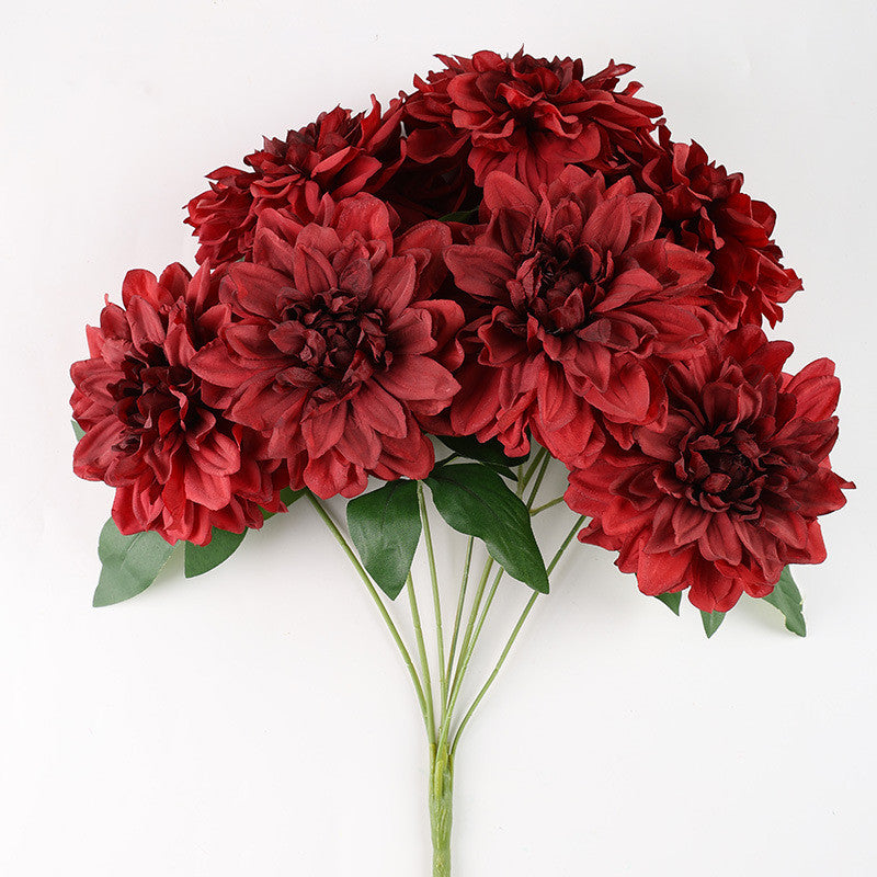 18.8 Inch Artificial Silk Dahlia Bush Bouquet – Bulk Wholesale Flowers