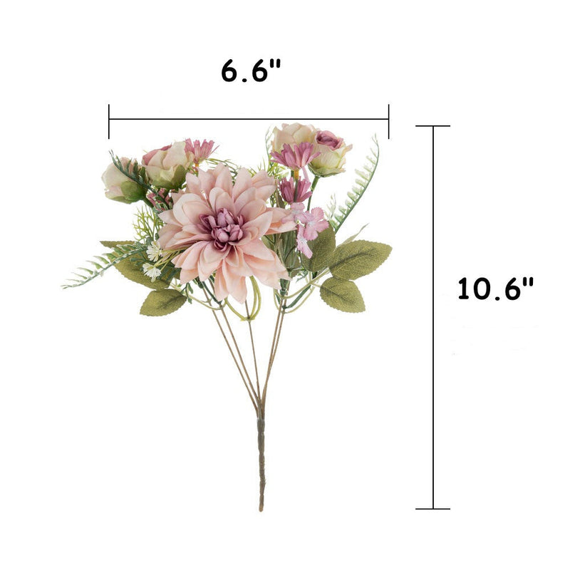 Autumn Dahlia Bush Silk Floral Table Arrangement Small Bouquet Bulk Quantity