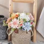 Autumn Dahlia Bush Silk Floral Table Arrangement Small Bouquet Bulk Quantity