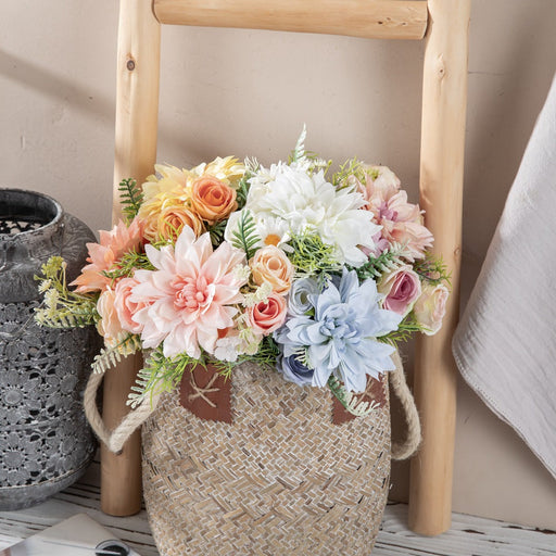 Autumn Dahlia Bush Silk Floral Table Arrangement Small Bouquet Bulk Quantity