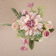 Autumn Dahlia Bush Silk Floral Table Arrangement Small Bouquet Bulk Quantity