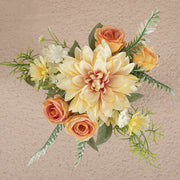 Autumn Dahlia Bush Silk Floral Table Arrangement Small Bouquet Bulk Quantity
