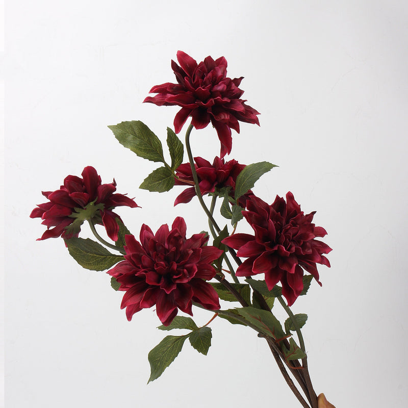 21 Inch Dahlia Artificial Flower Stem Spray, Real Touch, Bulk Quantity