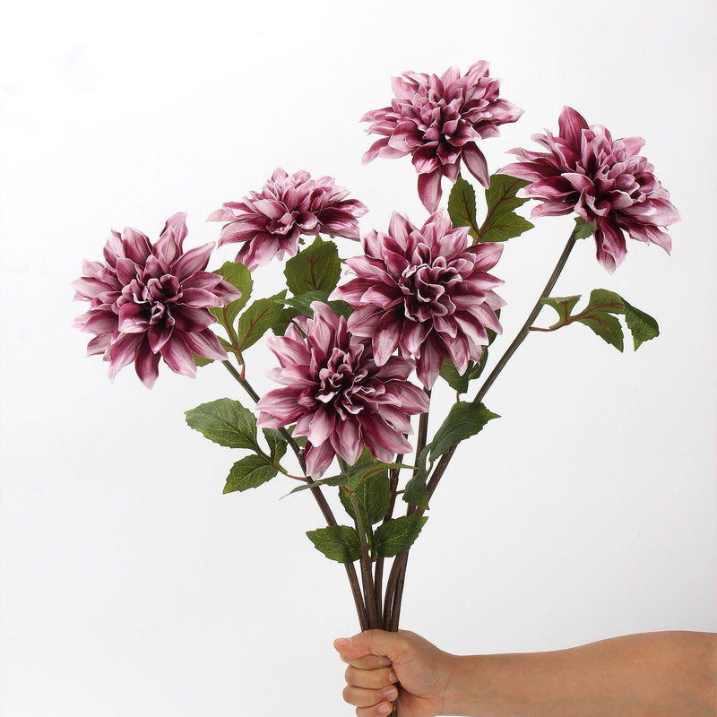 21 Inch Dahlia Artificial Flower Stem Spray, Real Touch, Bulk Quantity