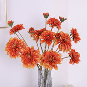 26.7 Inch Retro Dahlia Spray Branch 1 Pc Artificial Silk Flower Stem