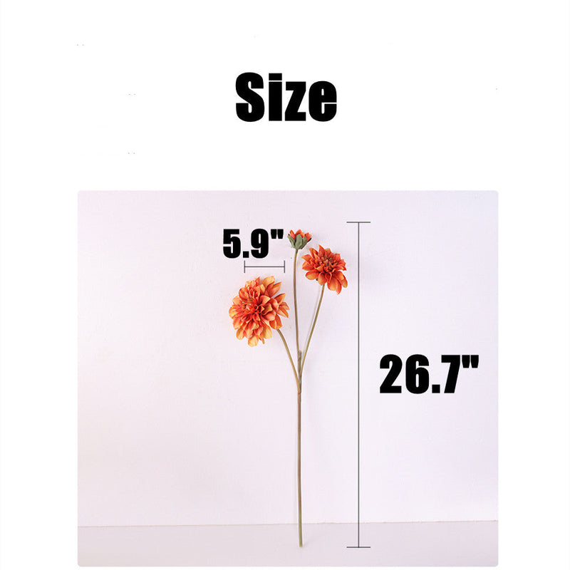 26.7 Inch Retro Dahlia Spray Branch 1 Pc Artificial Silk Flower Stem