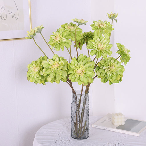 26.7 Inch Retro Dahlia Spray Branch 1 Pc Artificial Silk Flower Stem
