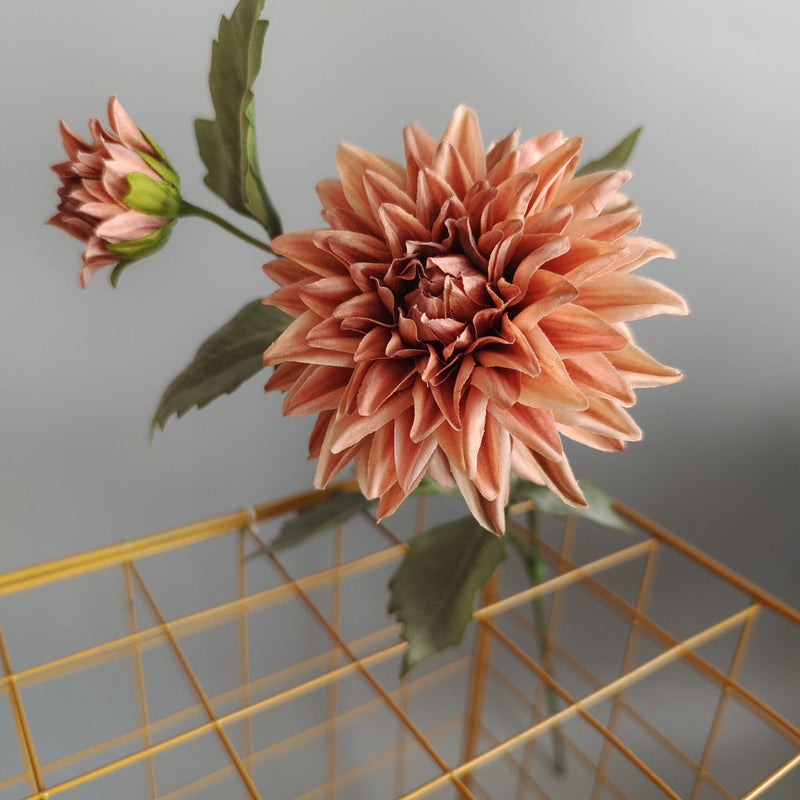 29 Inch Vintage Dahlia Stem Spray Artificial Silk Flower Bulk Quantity