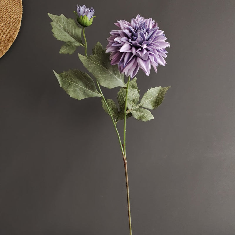 29 Inch Vintage Dahlia Stem Spray Artificial Silk Flower Bulk Quantity