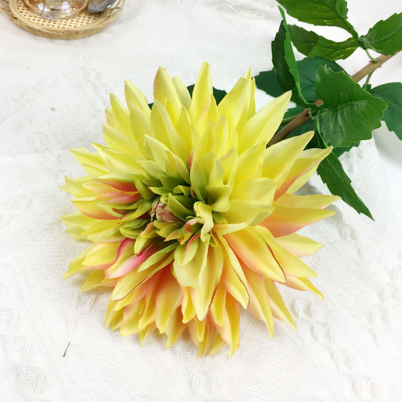27.9 Inch Dahlia Stem 6 Pcs Real Touch Artificial Flowers Faux Silk Bulk