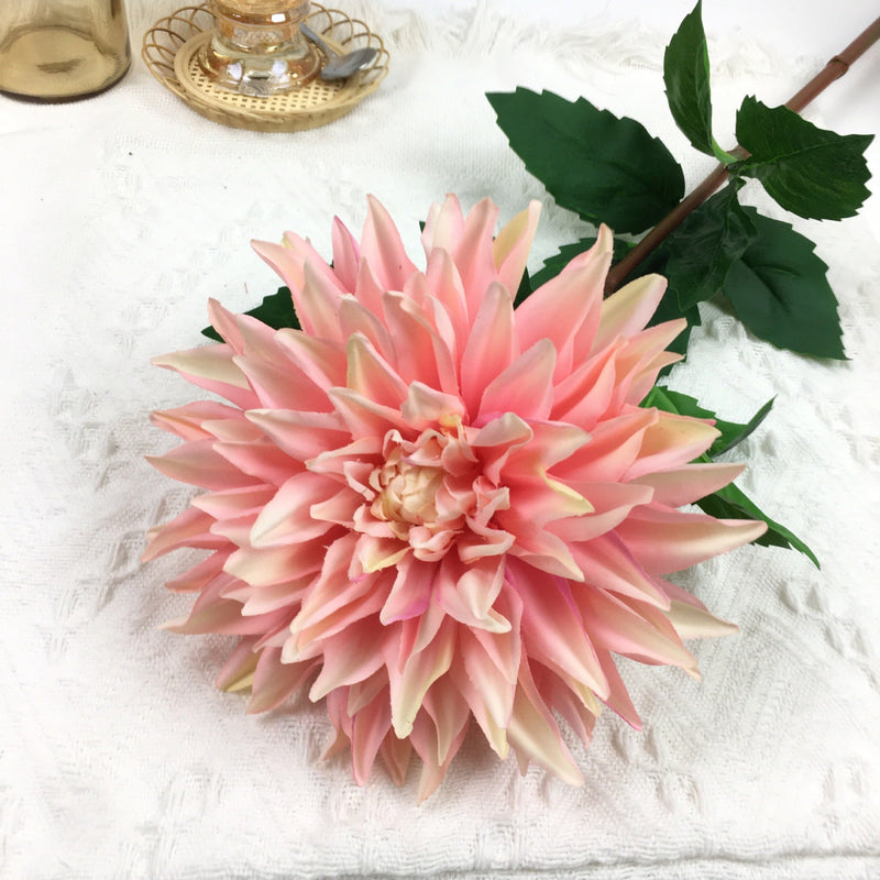 27.9 Inch Dahlia Stem 6 Pcs Real Touch Artificial Flowers Faux Silk Bulk