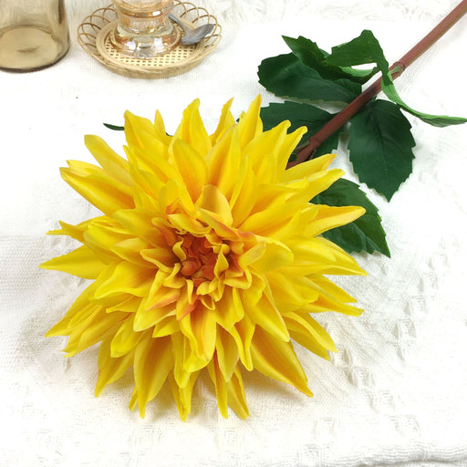 27.9 Inch Dahlia Stem 6 Pcs Real Touch Artificial Flowers Faux Silk Bulk