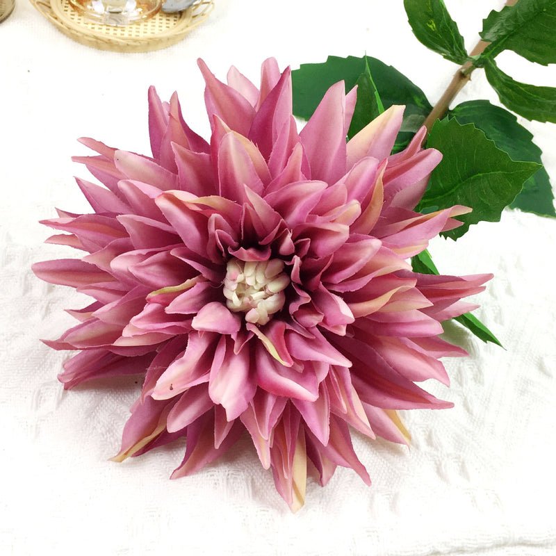27.9 Inch Dahlia Stem 6 Pcs Real Touch Artificial Flowers Faux Silk Bulk