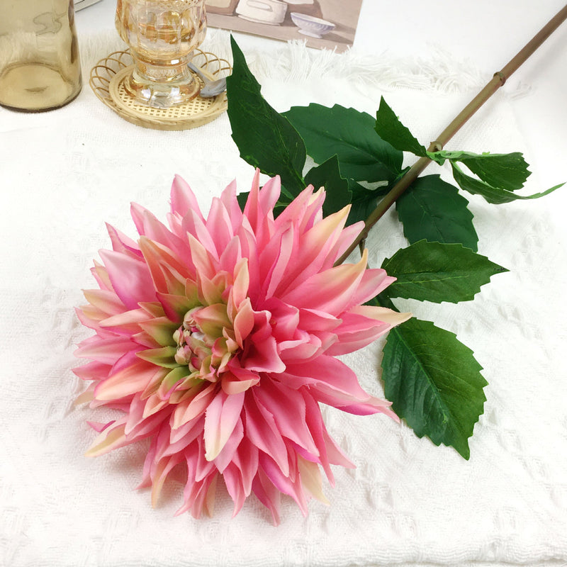 27.9 Inch Dahlia Stem 6 Pcs Real Touch Artificial Flowers Faux Silk Bulk