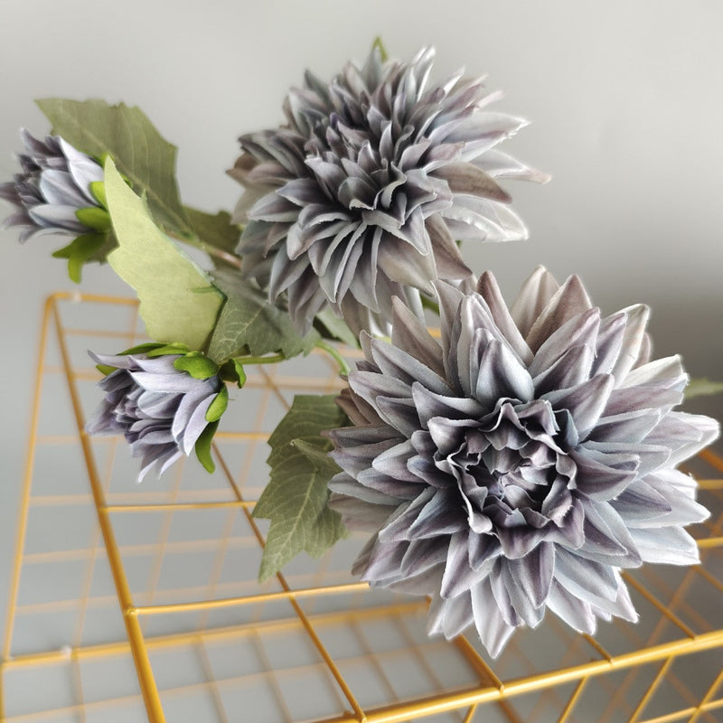 29 Inch Vintage Dahlia Stem Spray Artificial Silk Flower Bulk Quantity