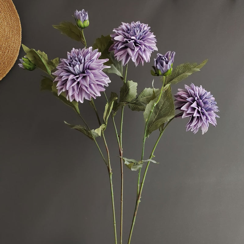 29 Inch Vintage Dahlia Stem Spray Artificial Silk Flower Bulk Quantity