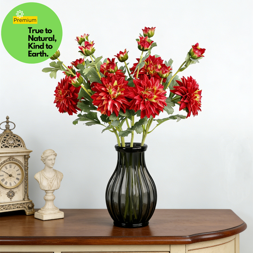 24 Inch Real Touch Dahlia Artificial Silk Flower Stem for Wedding and Home Decor