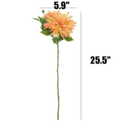 25.5 Inch Artificial Dahlia Stems, 6 Pcs, Autumn Colors, Realistic Silk Flowers for Home Decor, Wedding, Thanksgiving Arrangements