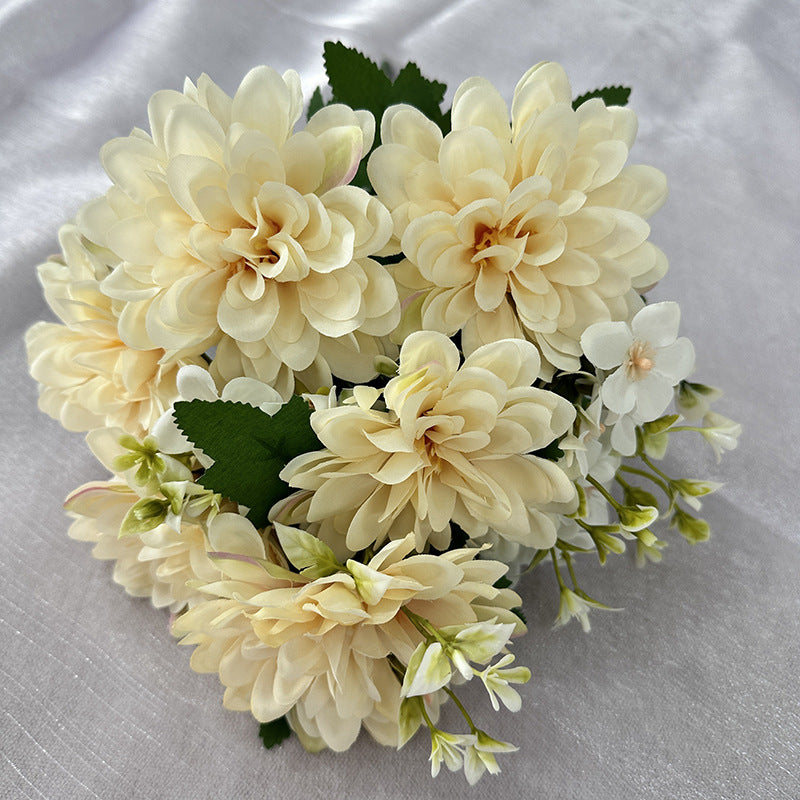 15.7 Inch Dahlia Mix Bush 9 Stems Silk Artificial Flowers Bulk Wholesale