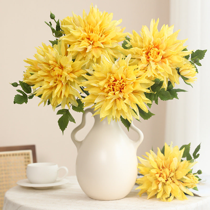 25.5 Inch Artificial Dahlia Stems, 6 Pcs, Autumn Colors, Realistic Silk Flowers for Home Decor, Wedding, Thanksgiving Arrangements