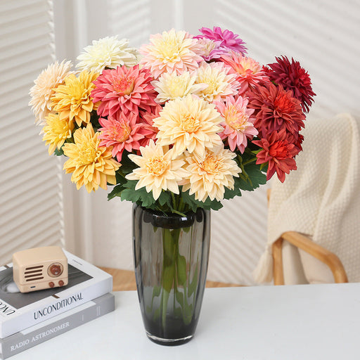 20 Inch Artificial Dahlia Stem Spray, Silk Flowers, Bulk Wholesale, 1 Stem