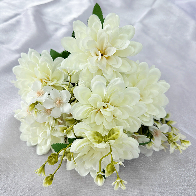 15.7 Inch Dahlia Mix Bush 9 Stems Silk Artificial Flowers Bulk Wholesale