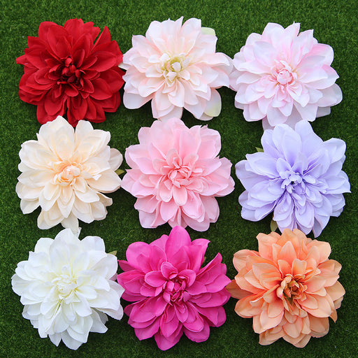 5 Inch Artificial Dahlia Flower Heads with Detachable Stems, Bulk Quantity