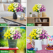 Artificial Daisy Flowers 50 Pcs UV Resistant Outdoor Shrubs Bulk Silk Plants