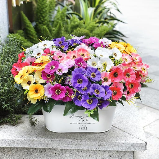 6 Bundles Artificial Daisy Bush Flowers for Outdoors Garden Porch Window Box