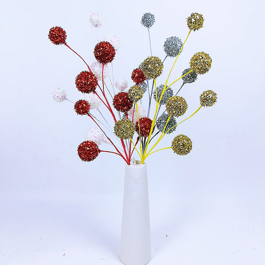 19.68 Inch Dandelion Bouquet with 8 Flower Balls - Artificial Flower Arrangement, Perfect for Christmas Decorations, Home Decor & Holiday Gatherings
