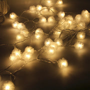 Dandelion LED String Lights 10 Ft 20 Fluffy Ball Bulbs Warm White Decorative Lamp