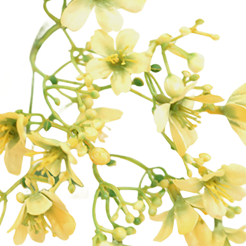 27.5 Inch Artificial Daphne Flowers Bouquet, Yellow and White, Spring Floral Arrangement, Bulk Wholesale