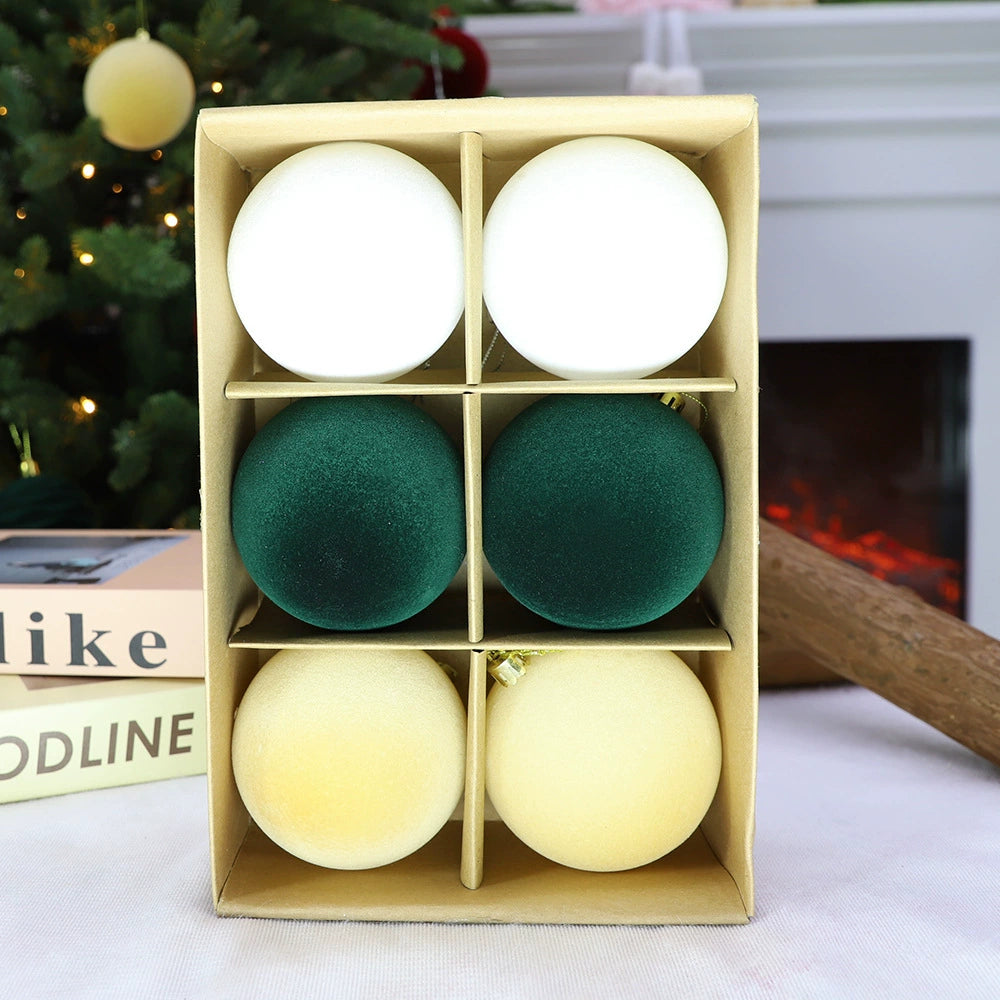 3.15 Inches Dark Flocked Velvet Christmas Balls - Christmas Tree Ornaments