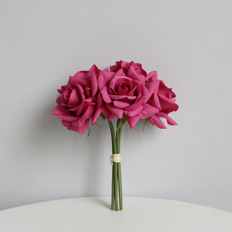 10 Inch Artificial Rose Bouquet, 10 Stems Real Touch Silk Flowers for Table Decorations