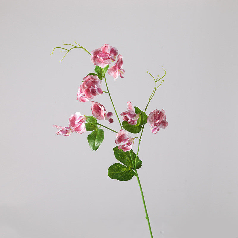 Sweet Pea Blossom Stems Spray 10 Pcs Real Touch Artificial Flowers with Leaves Bulk Wholesale