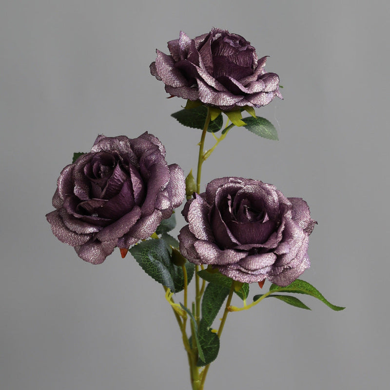 2025 Modern Romance Artificial Shiny Rose Stems Bulk for Wedding and Home Decorations