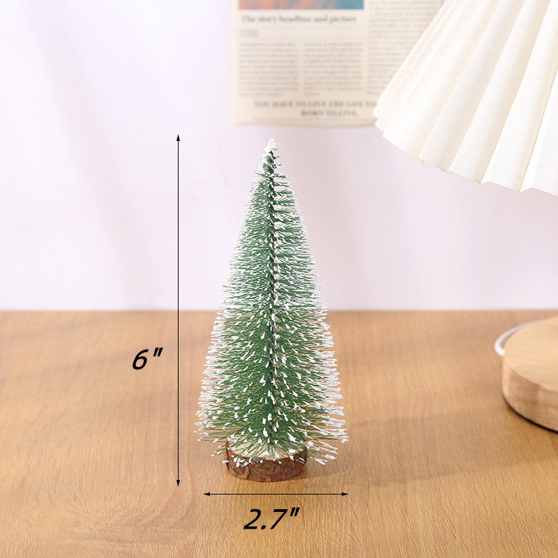 Miniature Pine Tree Christmas Decor 6 Inch Artificial Desktop Tabletop Bulk Set