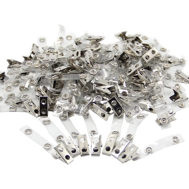 100 Pcs Metal Badge Clips with Flag Flower Design for Crafts and Christmas Decorations