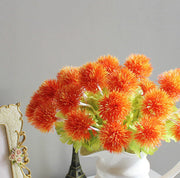 Dianthus Barbatus Artificial Ball Flowers 10 Stems Real Touch Silk 12 Inch
