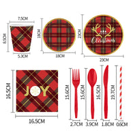 Christmas Party Supplies Set - Disposable Cups, Plates, Napkins for Holiday Party Decor & Dining