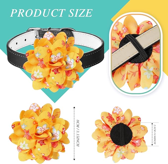 10 Pcs Silk Artificial Pet Flower Bow Ties Collar Accessories for Wedding Photo Props