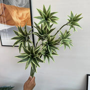 33 Inch Artificial Dracaena Stems Song of India Spray Real Touch 3 Pcs