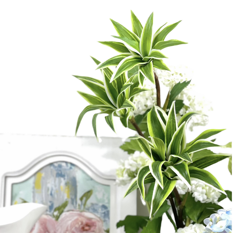 33 Inch Artificial Dracaena Song of India Long Stems Bulk Wholesale Real Touch Plants