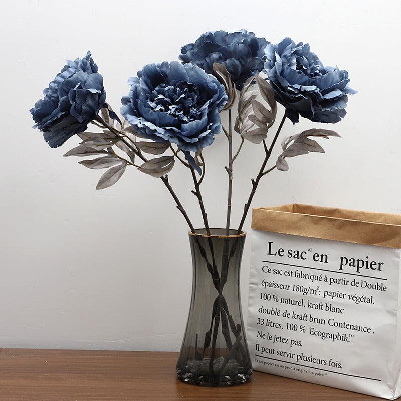 1 Branch Artificial Blue Peony Gothic Silk Flowers - Artificialmerch