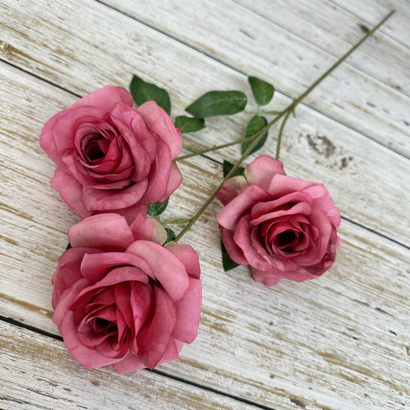 25 Inch Princess Diana Dusty Rose Silk Flower Spray Stems, 25 Pcs Artificial Bulk